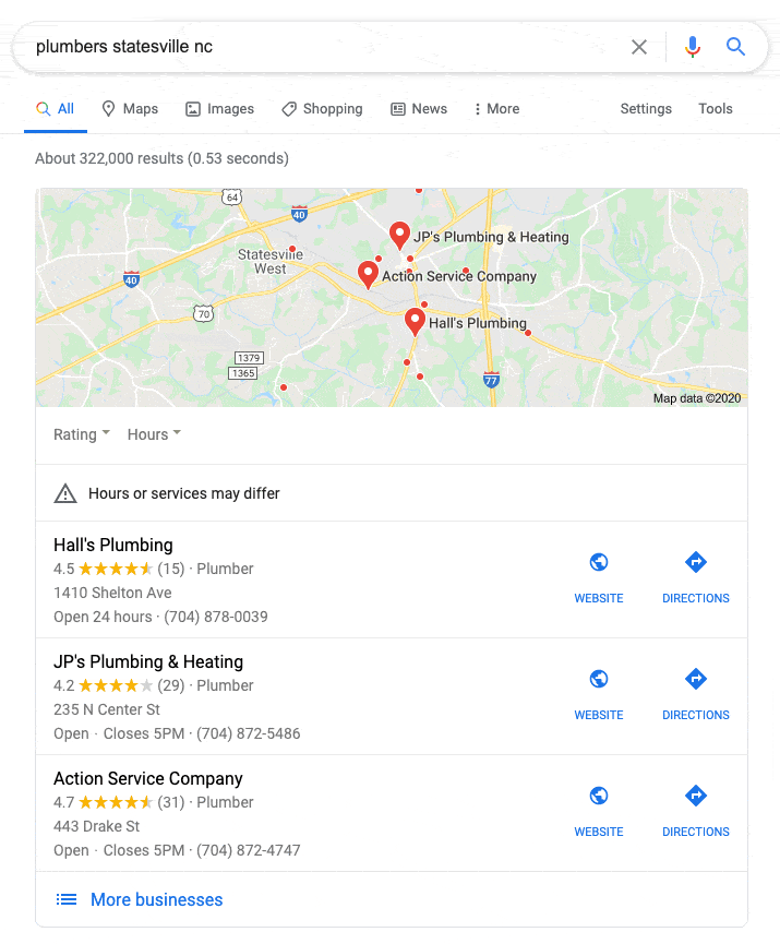 Google Business Profile Local Pack Desktop