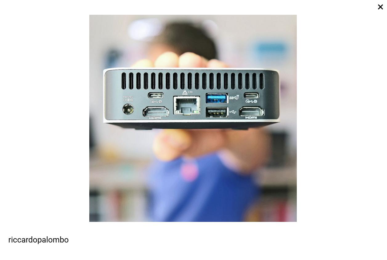 Close-up of a mini PC