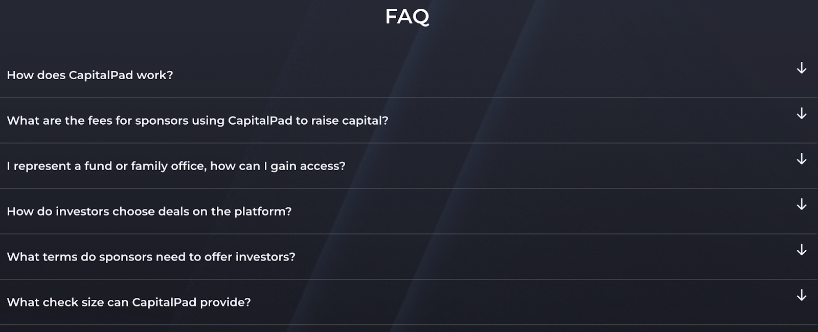 Collapse Lengthy, Non-Essential Content Elements - Example CapitalPad