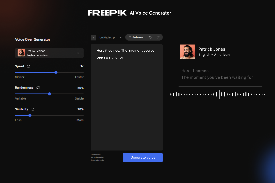 Freepik AI Voice Generator
