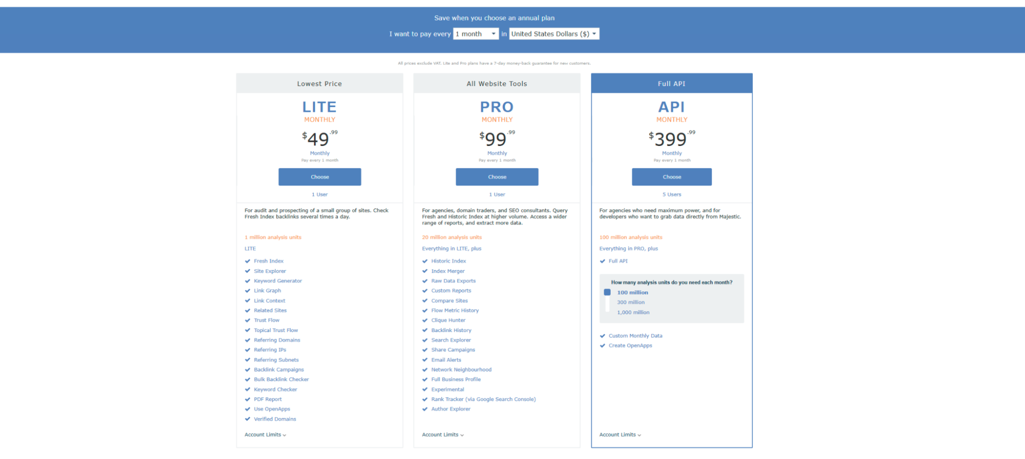 Majestic API screenshot