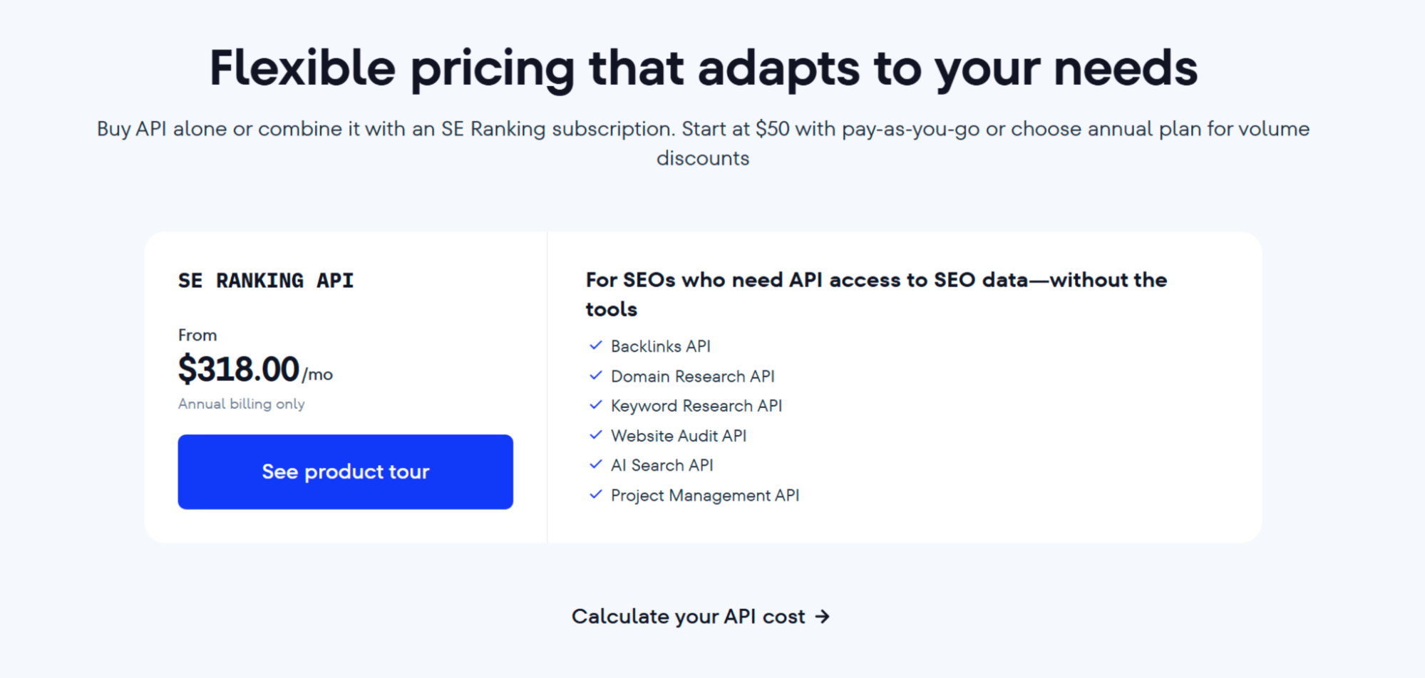 SE Ranking API screensot