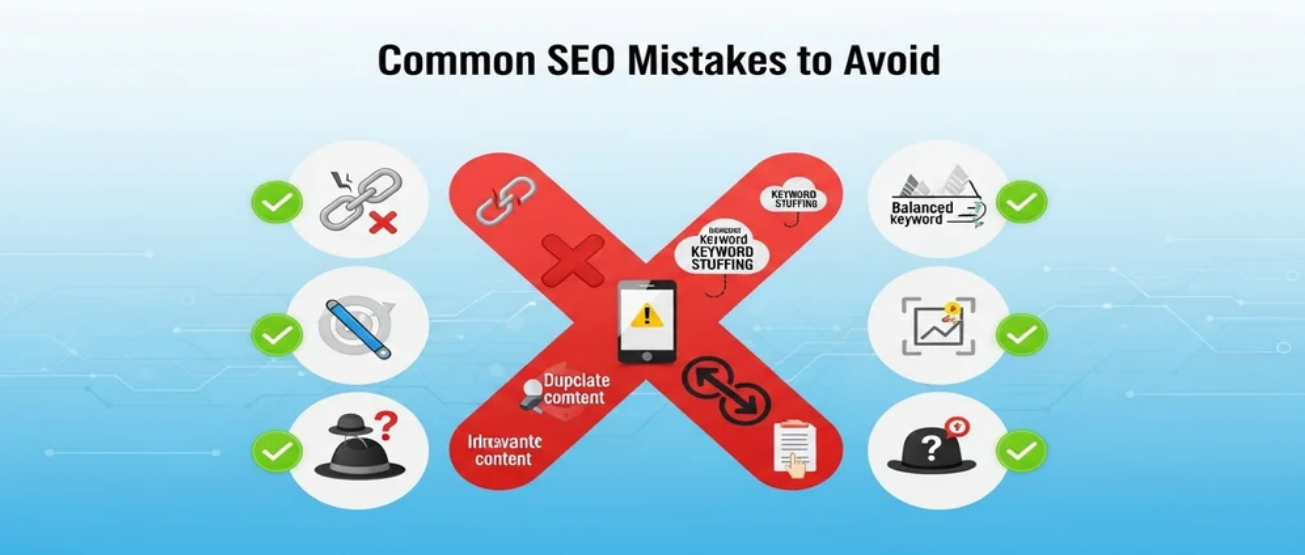 Top Small Business Branding Mistakes (and Fixes) image Infographic about common SEO mistakes