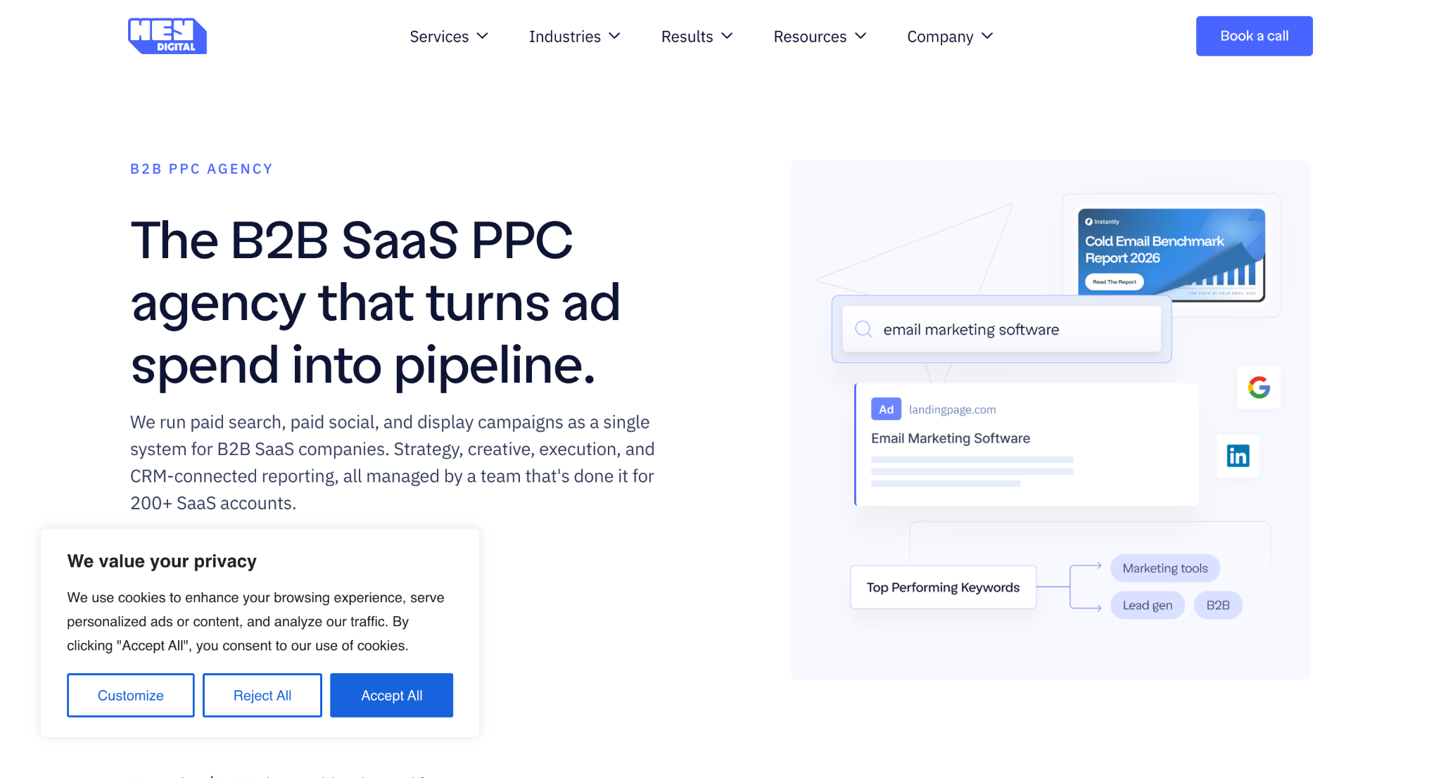 6 SaaS PPC Agencies Worth Shortlisting in 2026 - Cube Creative Design | Digital Marketing image Hey Digital