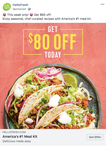 Social Ad On Facebook By  Hello Fresh