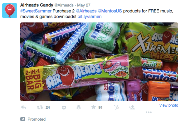 Social Ad On Twitter Promoted Tweet By Airheads