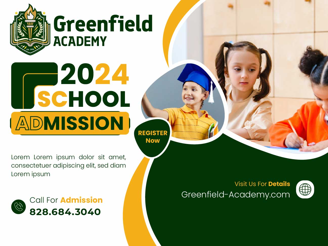 Private School Education Postcard Example for Greenfield Academy: Cons of Relying Solely on Postcards