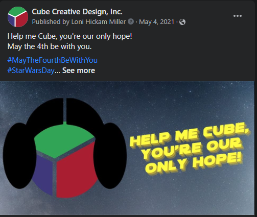 cube creative design facebook may the fourth