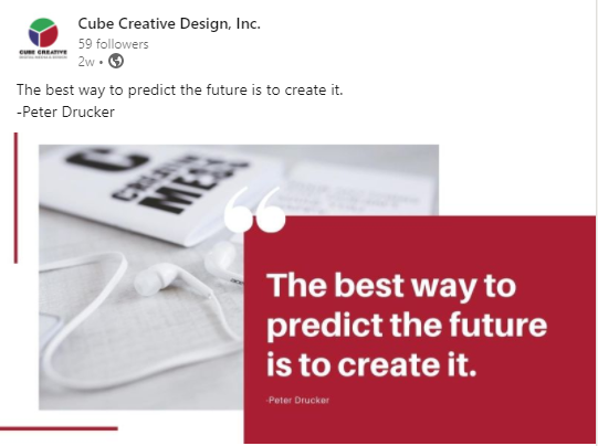 cube creative design linkedin quote